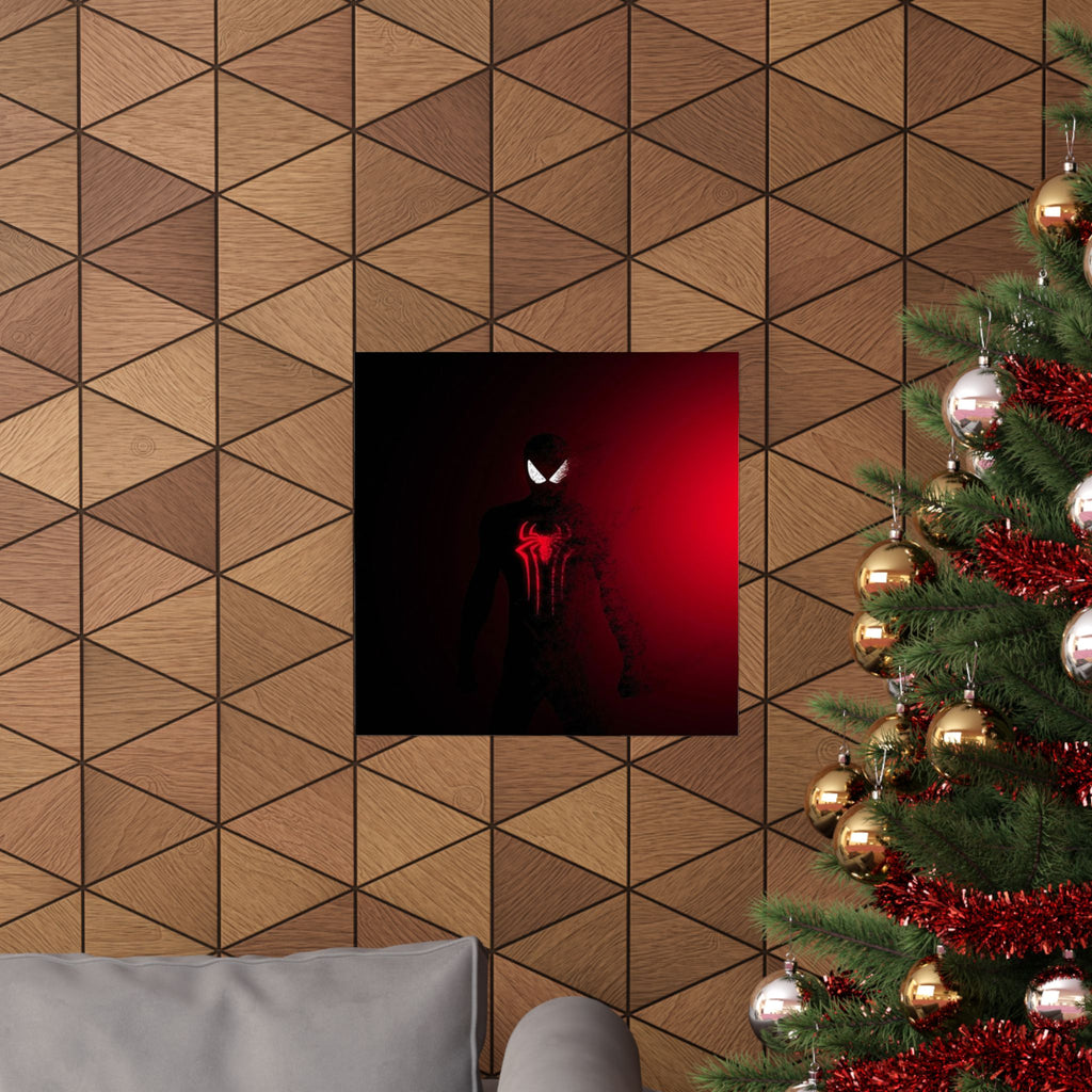 Venom-Inspired Dark Red Poster — Matte Vertical Superhero Wall Art