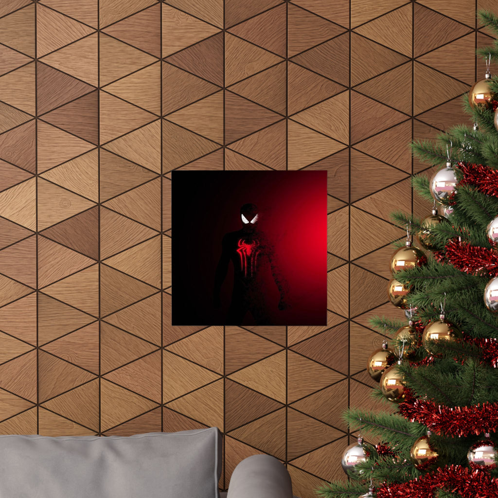 Venom-Inspired Dark Red Poster — Matte Vertical Superhero Wall Art