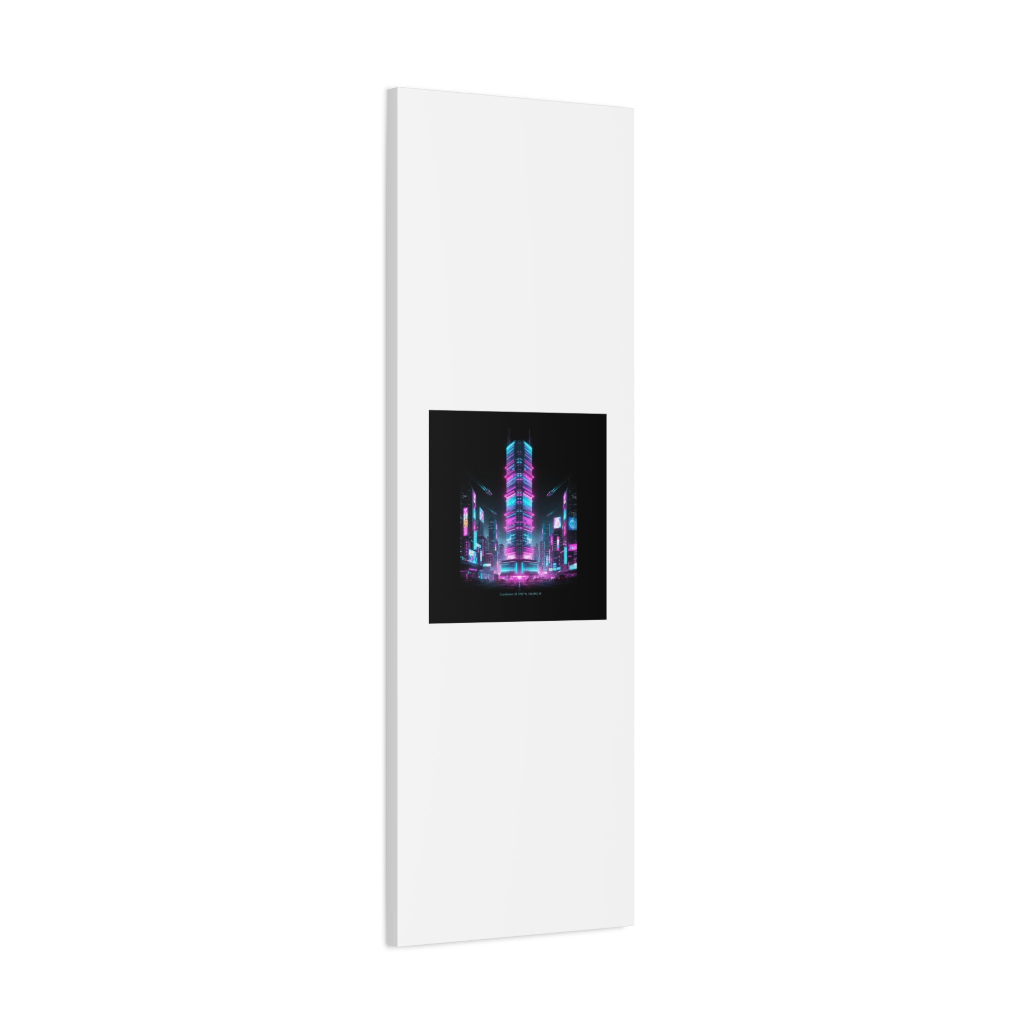 Neon Cyberpunk Skyline Canvas | synthwave city poster, futuristic neon art