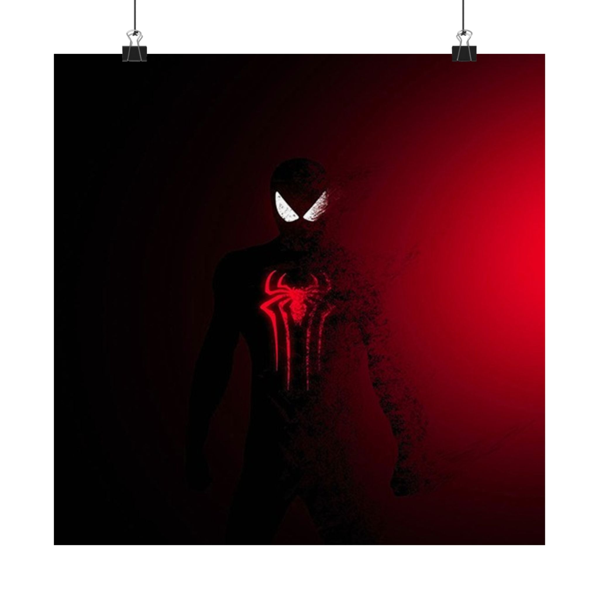 Venom-Inspired Dark Red Poster — Matte Vertical Superhero Wall Art