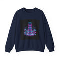Neon Cyberpunk Skyline Sweatshirt | synthwave skyline, future city art