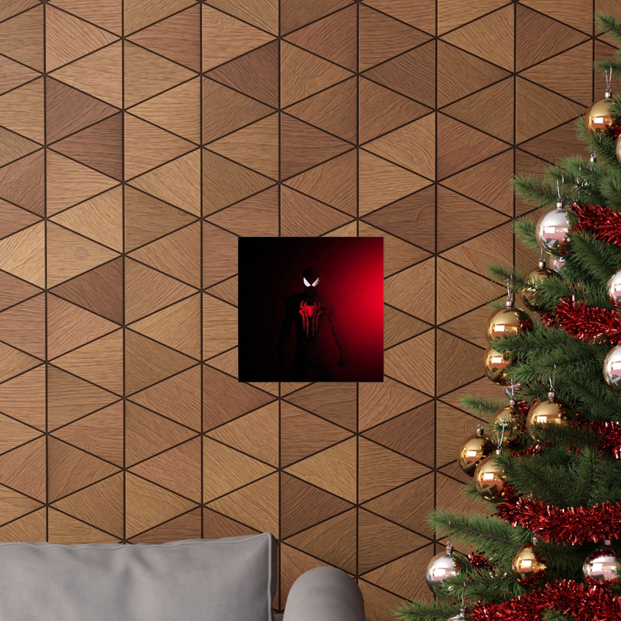 Venom-Inspired Dark Red Poster — Matte Vertical Superhero Wall Art