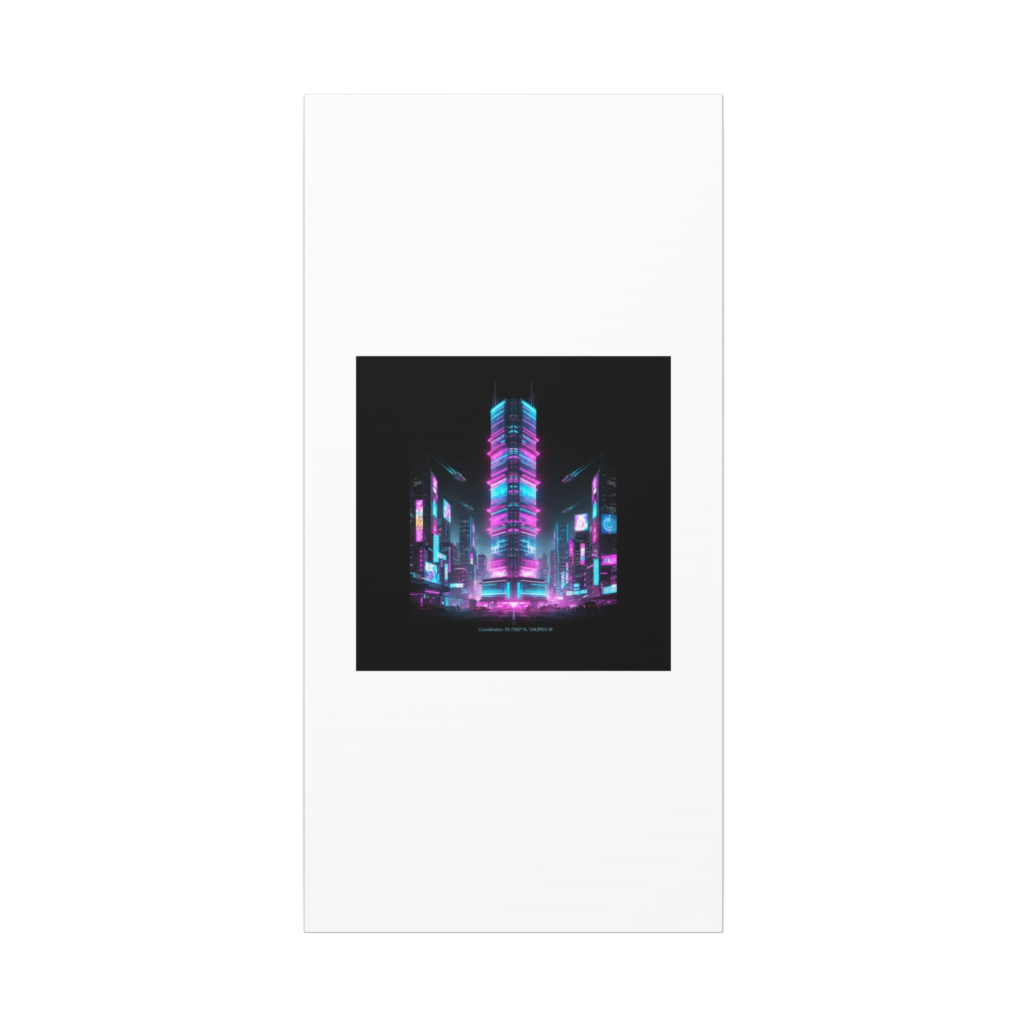 Neon Cyberpunk Skyline Canvas | synthwave city poster, futuristic neon art