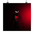 Venom-Inspired Dark Red Poster — Matte Vertical Superhero Wall Art