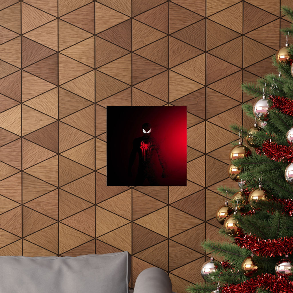 Venom-Inspired Dark Red Poster — Matte Vertical Superhero Wall Art